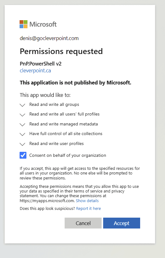 Permissions granted