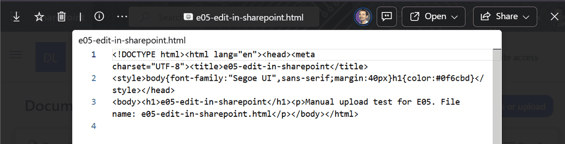 The code editor showing the HTML source