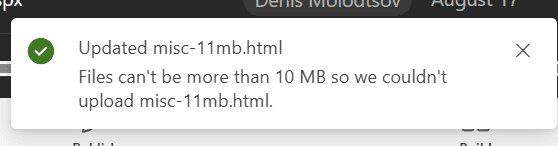 Files can't be more than 10 MB