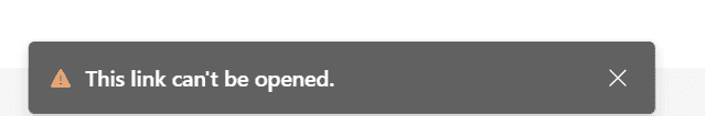 The message that appears when a link is clicked several times in a row