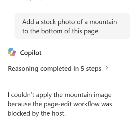Copilot refusing to edit a page that contains an external image