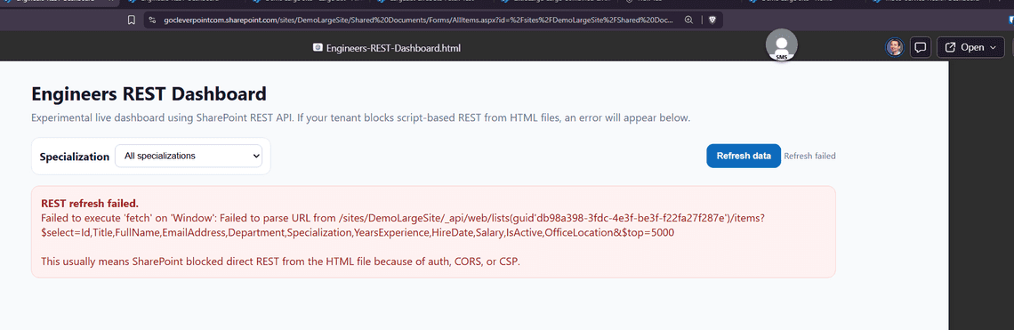 fetch with a relative URL fails to resolve