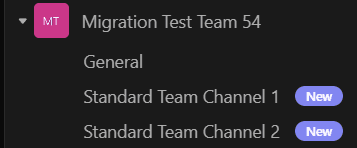 Sample team with channels