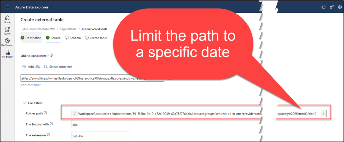 limiting the folder path to a specific year