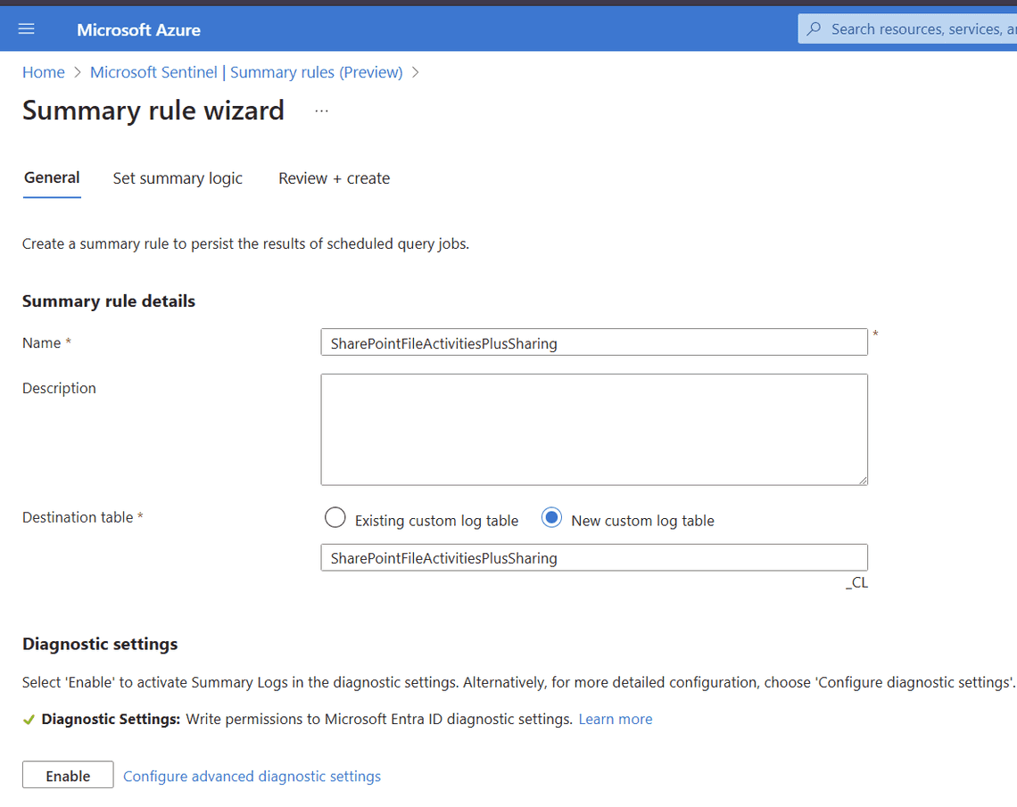 Create a Summary Rule