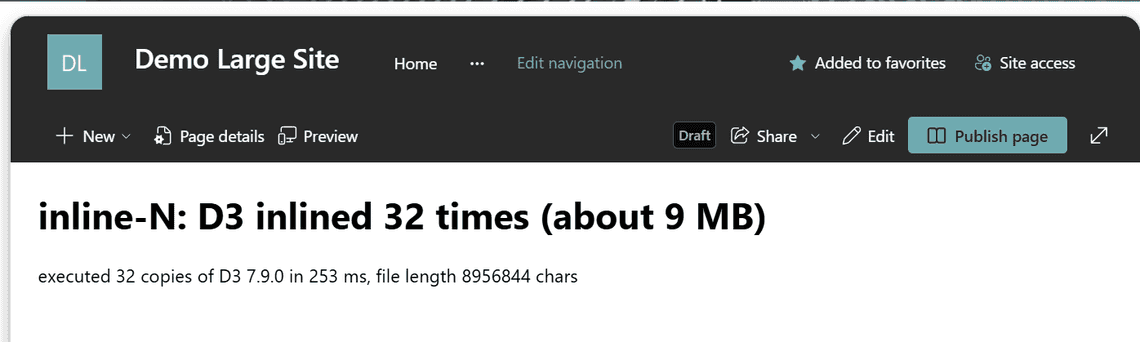 32 copies of D3 ran in 253 milliseconds