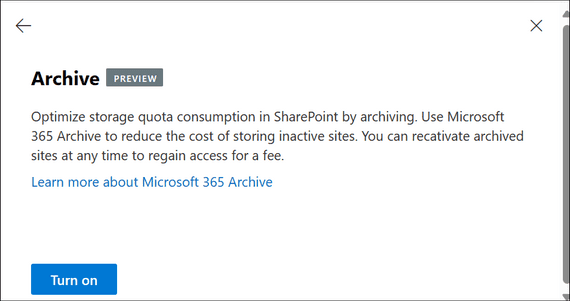 Archive Feature Archive SharePoint Online Sites Using M365 Archive Feature | Denis ...