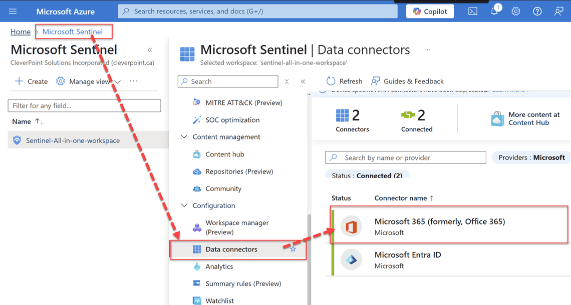 Confirm Microsoft 365 Data Connector is Enabled