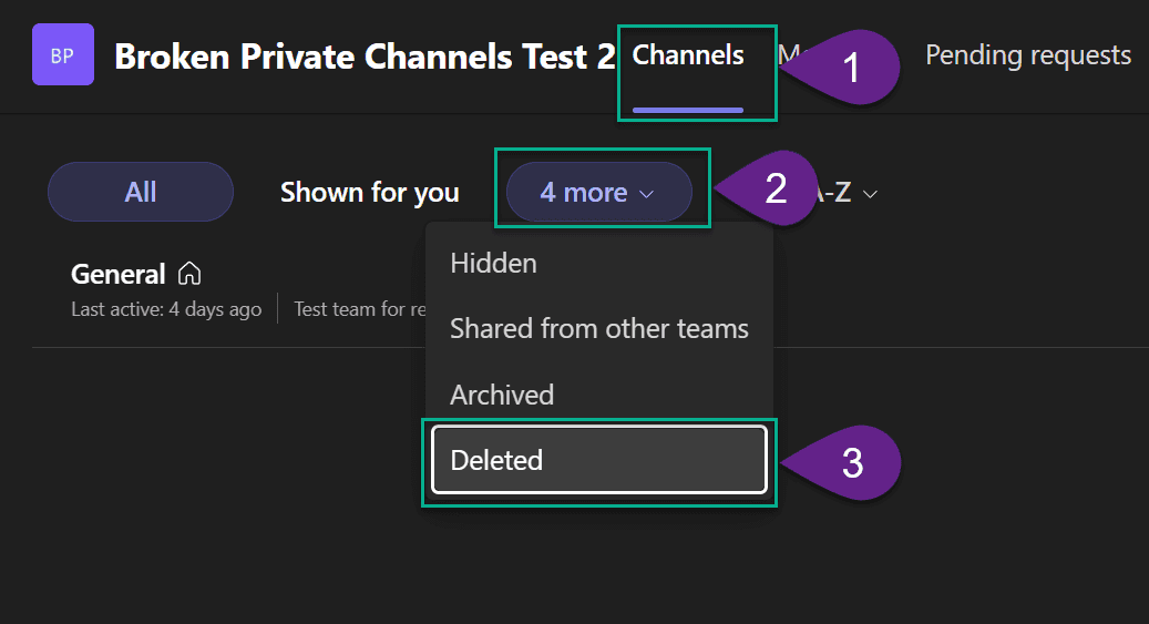 See deleted channels