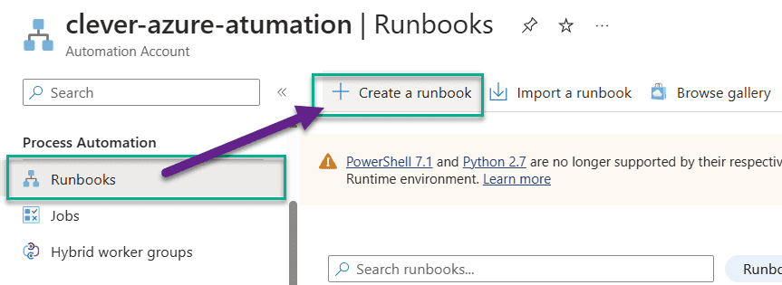 Create runbook