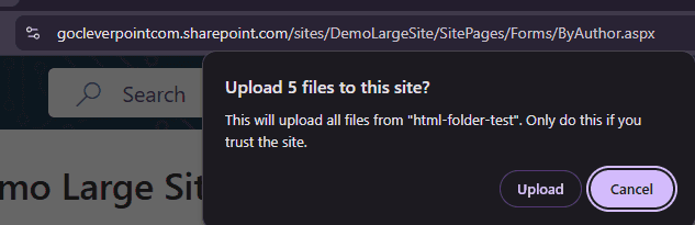 Upload 5 files to this site confirmation