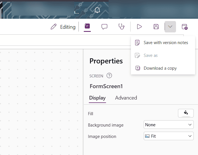 The new Studio save menu has no Open option