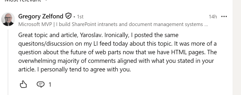 Gregory Zelfond's comment