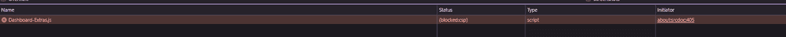An external script blocked by the security policy