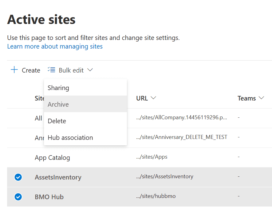 Archiving multiple sites at once