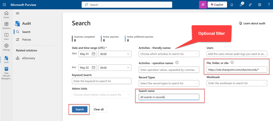 Schedule search