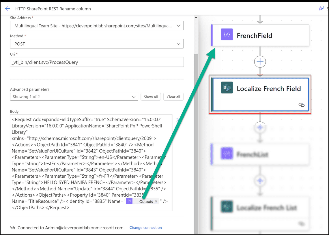 Adding french translation to a field